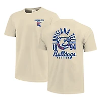 T-shirt crème pour homme avec logo mascotte des Bulldogs de Louisiana Tech