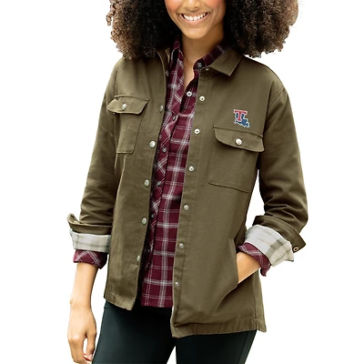 Veste-chemise Boulder à boutons-pression pour femme, verte, des Bulldogs de Louisiana Tech