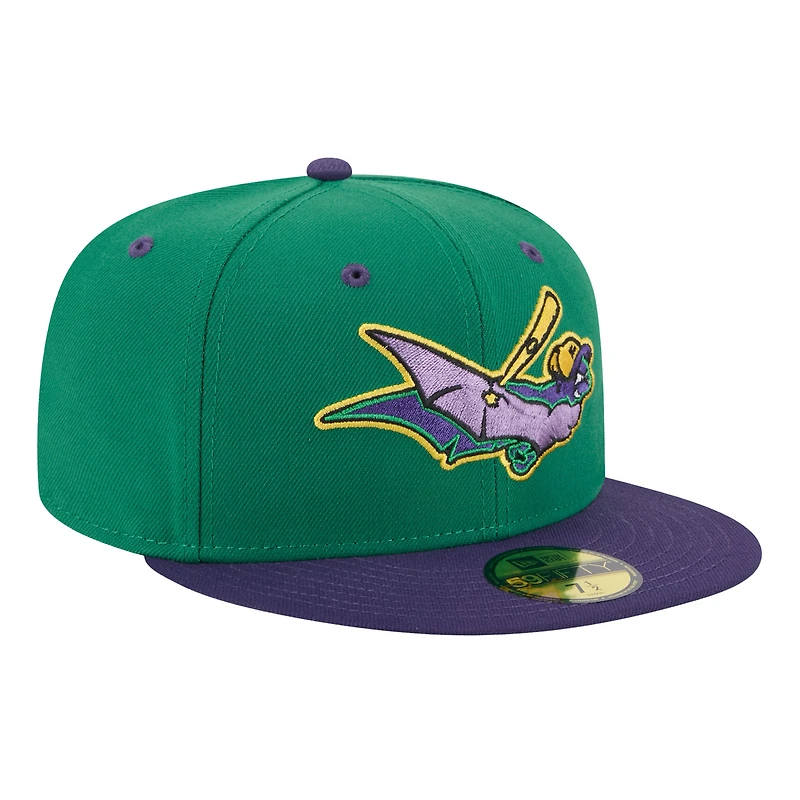 Casquette ajustée 59FIFTY verte New Era pour homme, thème Louisville Bats