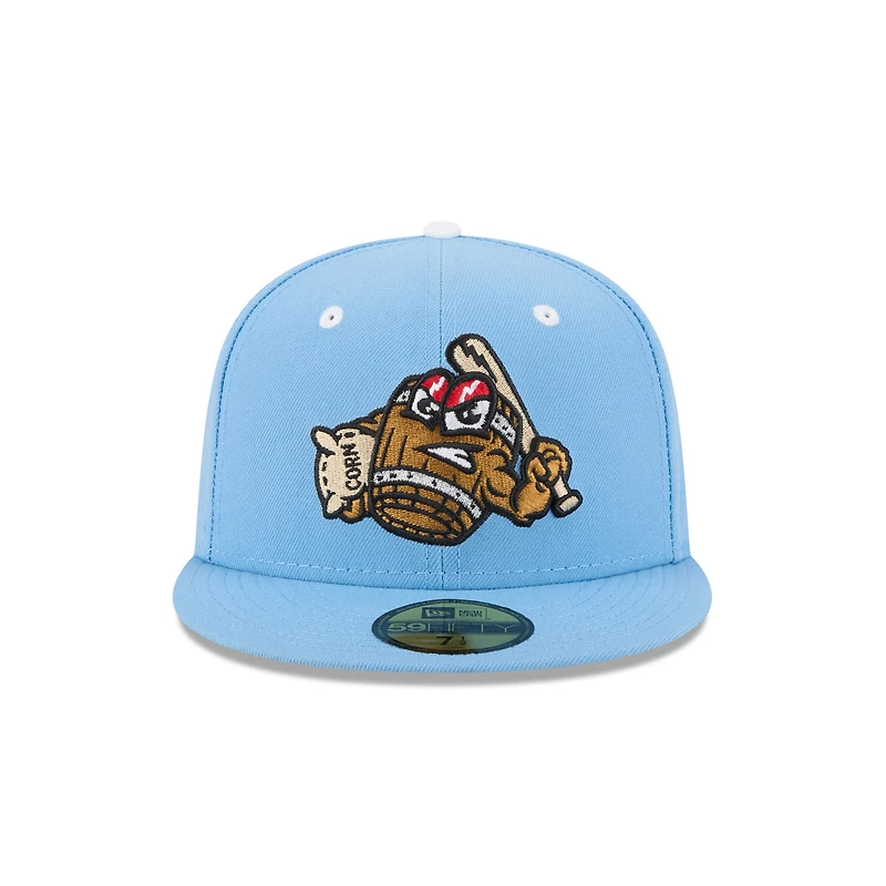 Casquette ajustée 59FIFTY bleu clair pour homme New Era Louisville Bats Theme Nights