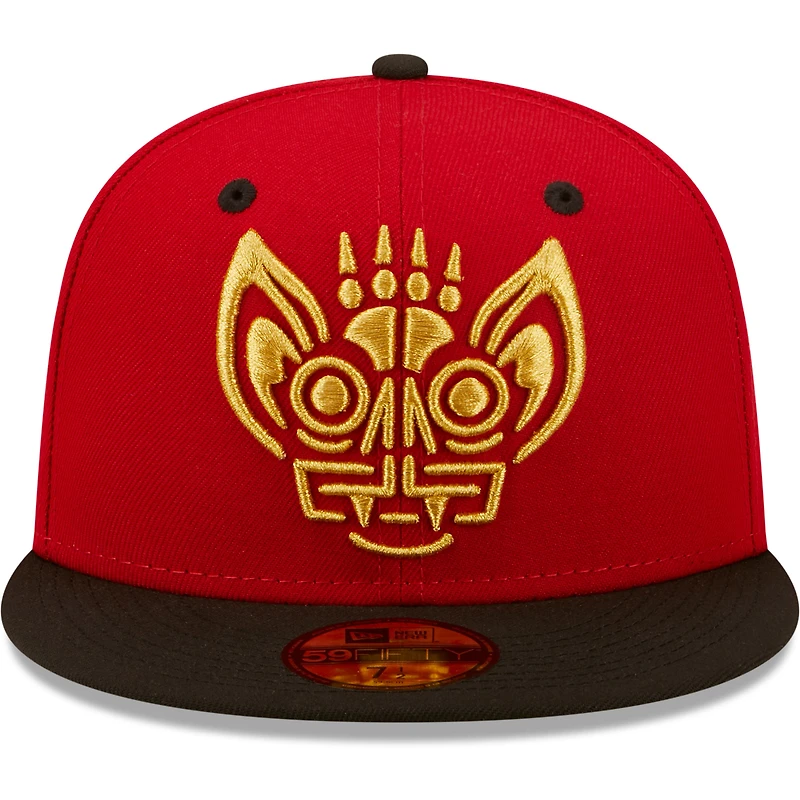 Men's New Era Red/Black Murciélagos De Louisville Copa La Diversion 59FIFTY Fitted Hat