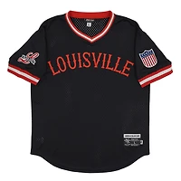 Men's Rings & Crwns #3 Black Louisville Caps Mesh Replica V-Neck Jersey