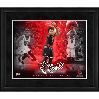 Donovan Mitchell Louisville Cardinals Fac-similé Signature Encadré 16" x 20" Collage des étoiles du jeu