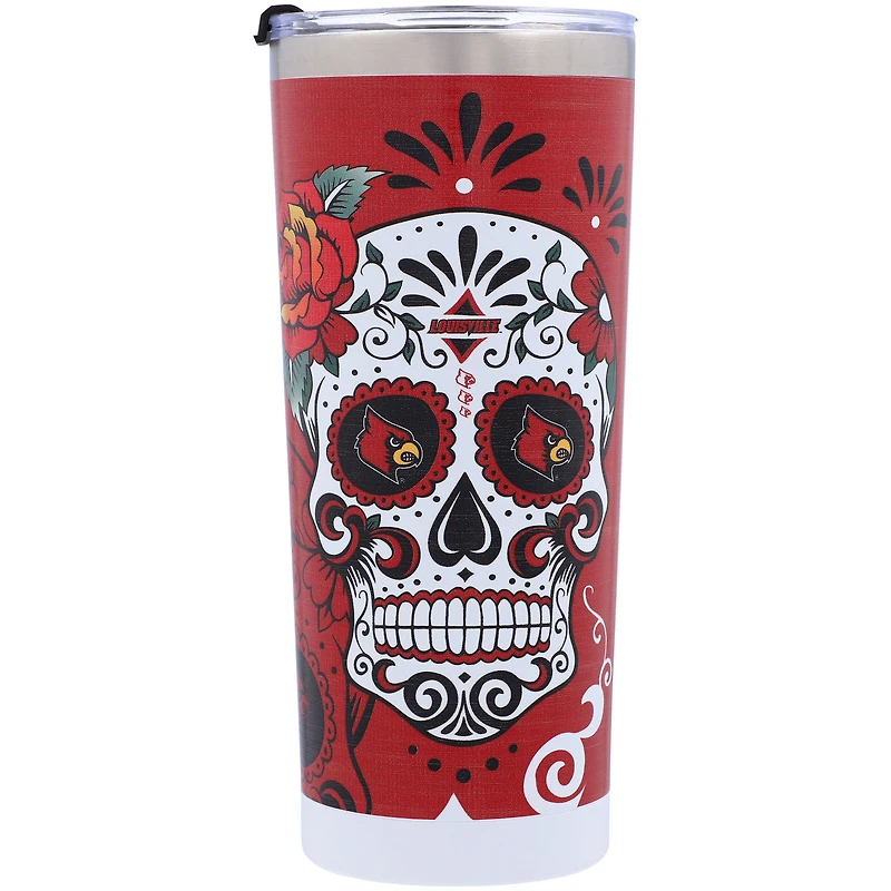Cardinals de Louisville 24oz. Gobelet en acier inoxydable Dia De Los Muertos