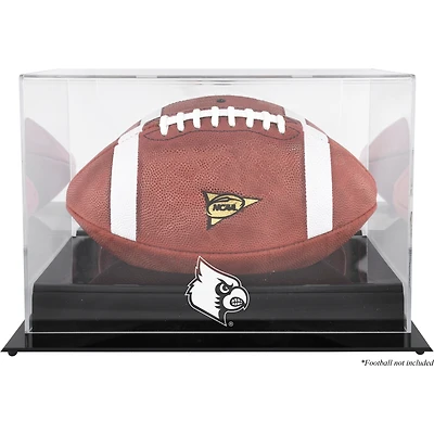Vitrine de présentation de football avec logo de l'équipe des Cardinals de Louisville à base noire et dos miroir