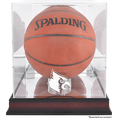 Vitrine de basket-ball en acajou avec finition antique et miroir pour les Cardinals de Louisville