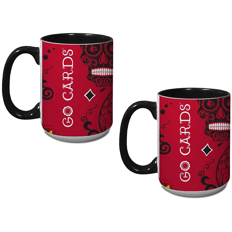 Louisville Cardinals Two-Pack Dia De Los Muertos Mug Set