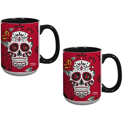 Ensemble de deux tasses Dia De Los Muertos des Cardinals de Louisville