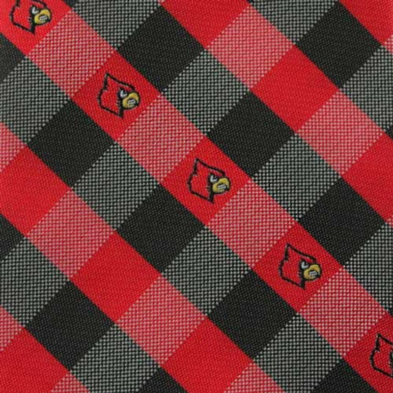Louisville Cardinals Woven Checkered Tie - Red/Black