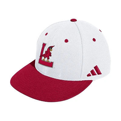 Men's adidas White Louisville Cardinals On-Field Fitted Baseball Hat