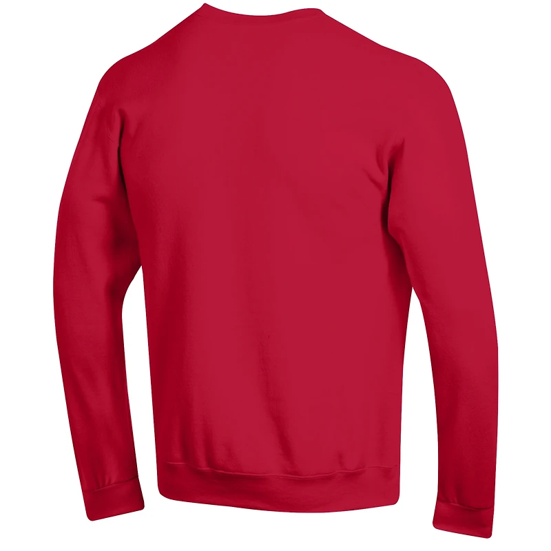 Men's Champion  Red Louisville Cardinals Arch Over Logo Pullover Sweatshirt