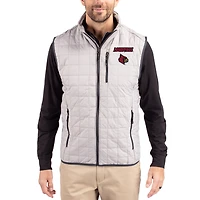 Doudoune sans manches zippée intégrale Rainier Eco isolée PrimaLoft grise des Louisville Cardinals de Cutter & Buck pour homme