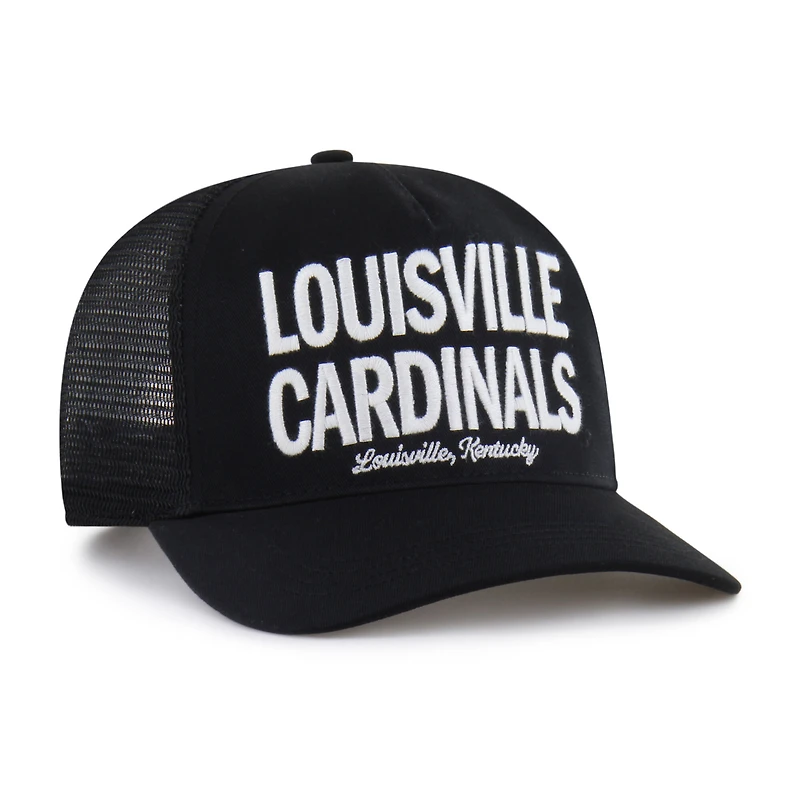 Men's '47 Black Louisville Cardinals Contemporary Hitch Trucker Adjustable Hat