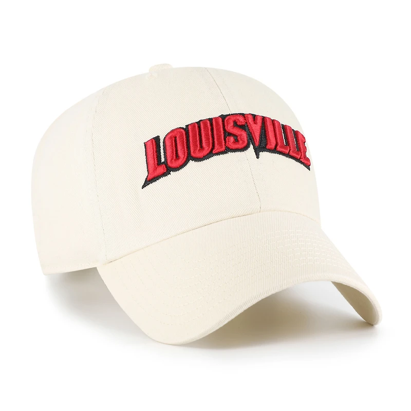 Men's '47 Cream Louisville Cardinals Clean Up Adjustable Hat