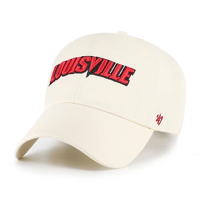 Men's '47 Cream Louisville Cardinals Clean Up Adjustable Hat