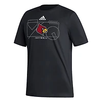 T-shirt adidas Louisville Cardinals Locker Lines Softball Fresh pour homme, noir