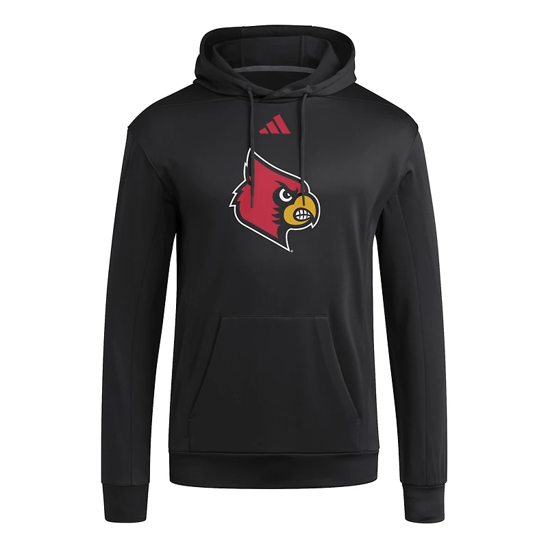 Sweat à capuche en molleton noir adidas Louisville Cardinals Locker Logo pour homme