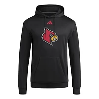 Sweat à capuche en molleton noir adidas Louisville Cardinals Locker Logo pour homme