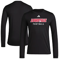 T-shirt à manches longues d'entraînement de football américain Louisville NCAA ADI 2025, pré-match, V110985, TEEMENLSP JV8042 #3