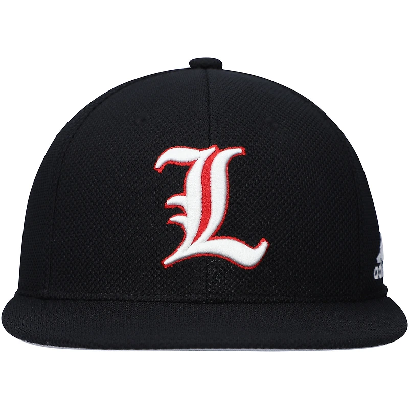Men's adidas Black Louisville Cardinals On-Field Baseball Fitted Hat