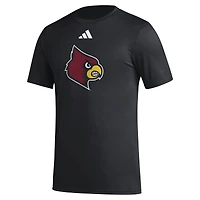 T-shirt d'avant-match AEROREADY avec logo de casier principal des Louisville Cardinals adidas noir pour hommes