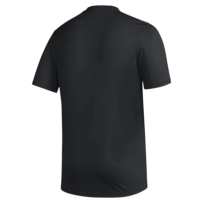 T-shirt d'avant-match AEROREADY avec logo de casier principal des Louisville Cardinals adidas noir pour hommes