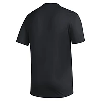T-shirt d'avant-match AEROREADY avec logo de casier principal des Louisville Cardinals adidas noir pour hommes