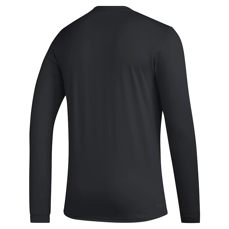 Men's adidas Black Louisville Cardinals Primary Locker Logo Pre-Game Long Sleeve T-Shirt
