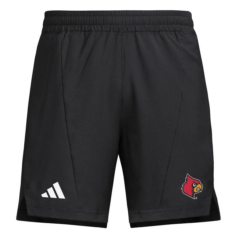 Short d'entraînement tissé adidas noir Louisville Cardinals Program pour homme