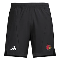 Short d'entraînement tissé adidas noir Louisville Cardinals Program pour homme