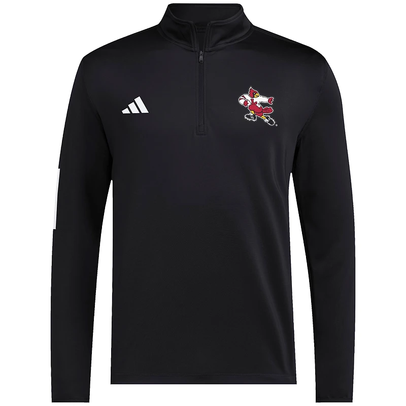 Veste de golf demi-zippée adidas noire Louisville Cardinals Strategy pour homme