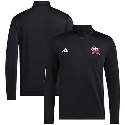 Veste de golf demi-zippée adidas noire Louisville Cardinals Strategy pour homme