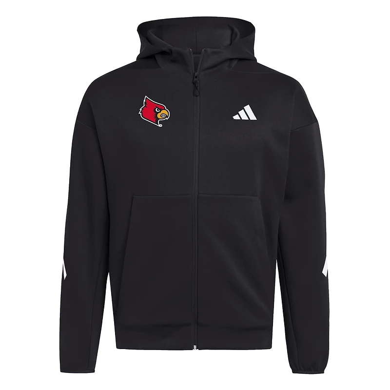Men's adidas Black Louisville Cardinals Z.N.E. Full-Zip Hoodie