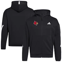Sweat à capuche zippé adidas noir Louisville Cardinals Z.N.E. pour homme