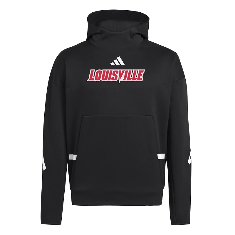 Sweat à capuche adidas noir Louisville Cardinals Z.N.E. pour homme