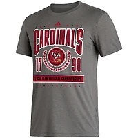 Men's adidas Heathered Charcoal Louisville Cardinals 2 NCAA Team National Championships Reminisce T-Shirt