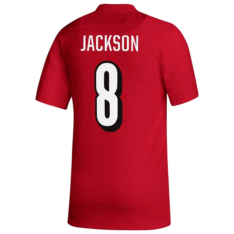 Maillot de football américain réplique adidas Lamar Jackson rouge des Cardinals Louisville pour homme