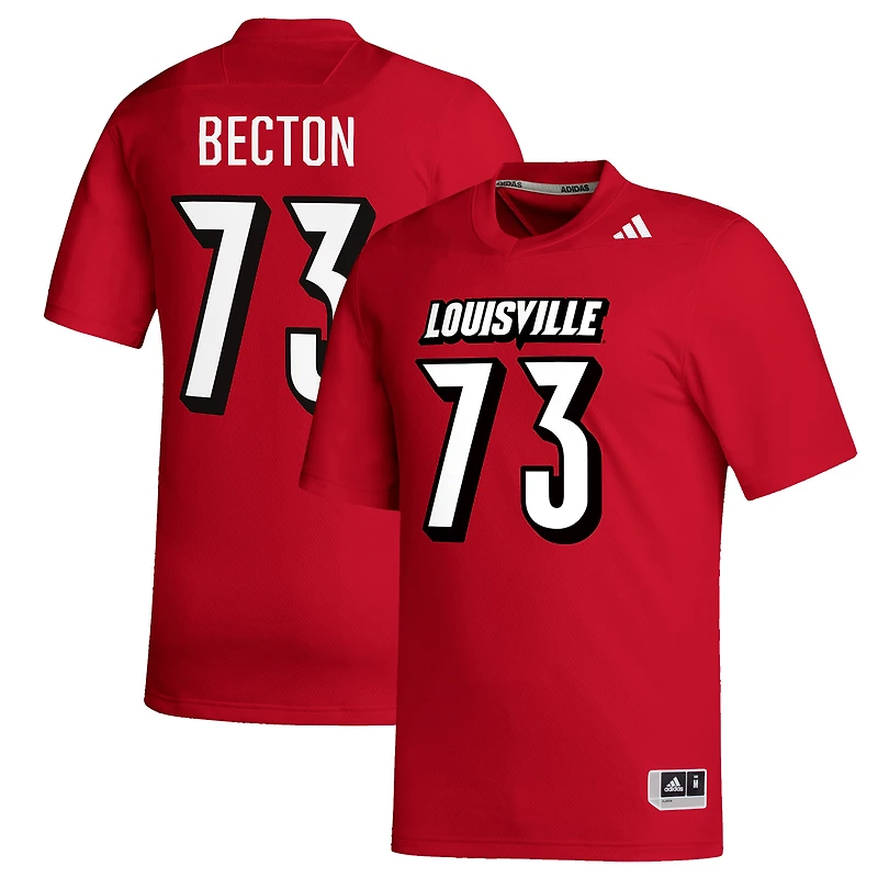 Maillot de football américain réplique rouge Mekhi Becton des Cardinals Louisville pour homme