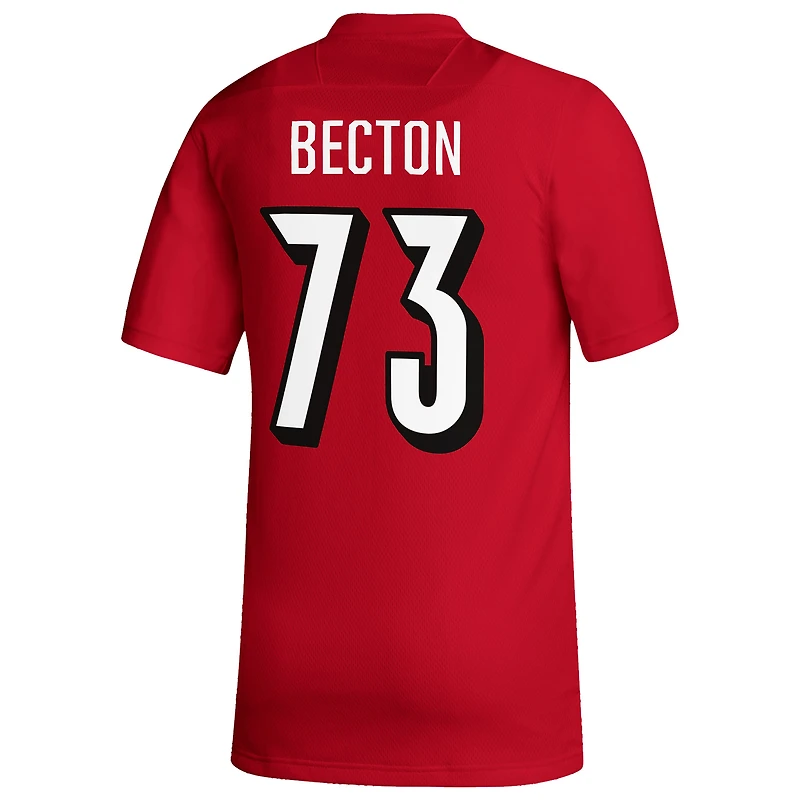 Maillot de football américain réplique rouge Mekhi Becton des Cardinals Louisville pour homme