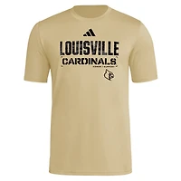 Men's adidas  Natural Louisville Cardinals 2025 Military Appreciation Pre-Game AEROREADY T-Shirt