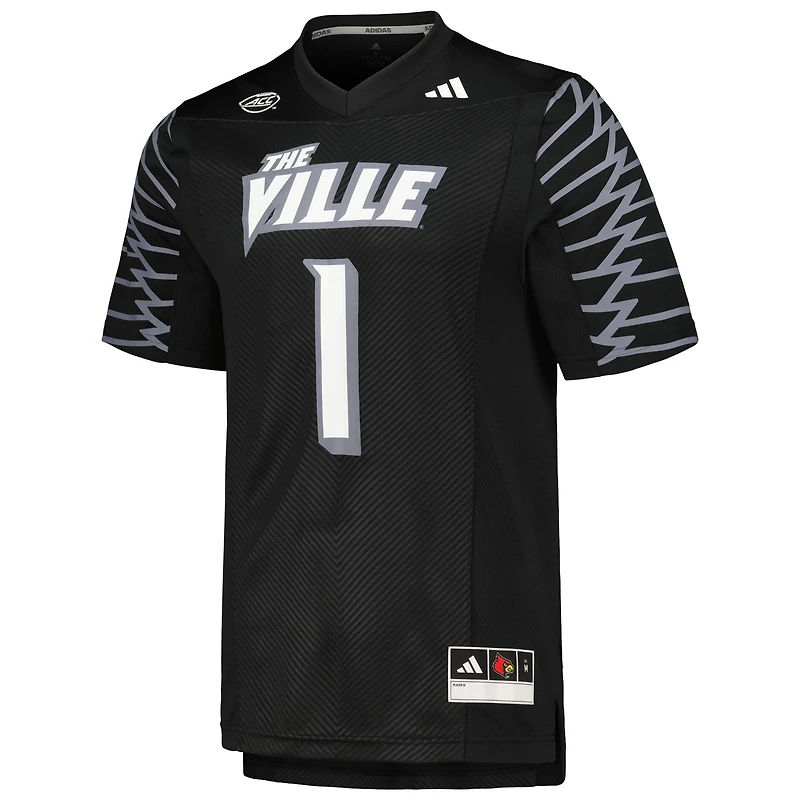 Maillot adidas #1 Louisville Cardinals 2023 Premier pour homme, noir