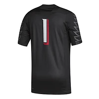 Men's adidas #1 Black Louisville Cardinals Premier Football Jersey