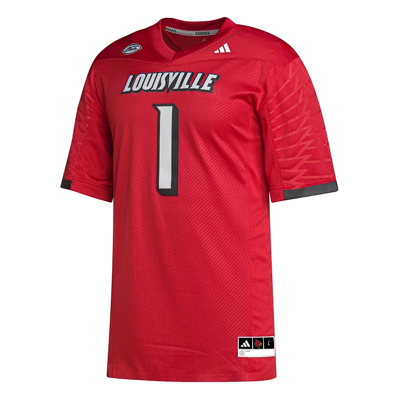 adidas #1 Cardinal Louisville Cardinals Premier Maillot de football pour homme
