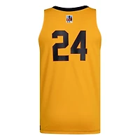 Men's adidas #24 Black/Gold Louisville Cardinals Black History Month Basketball Jersey