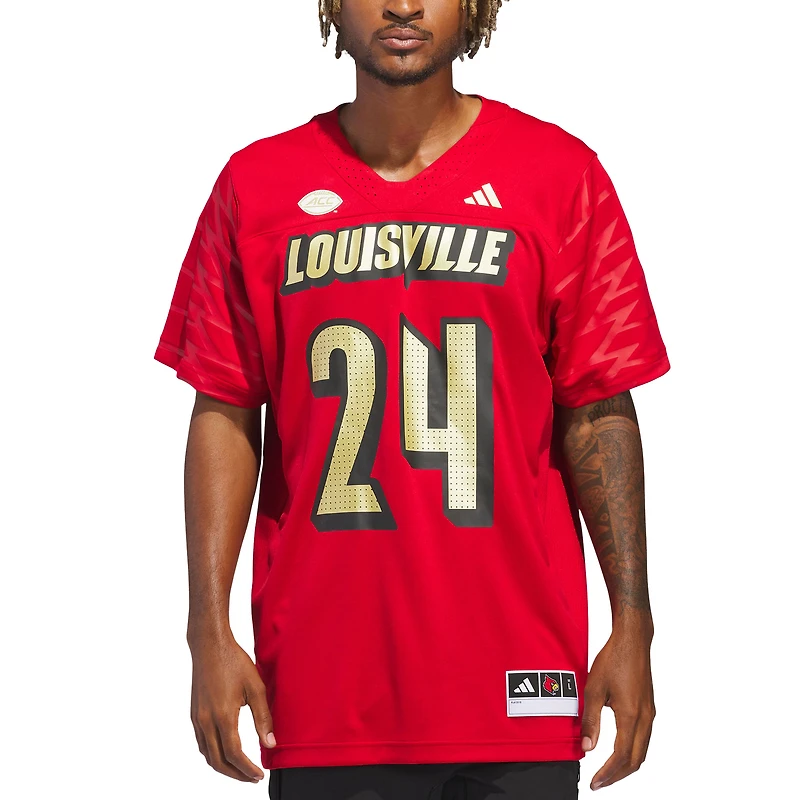 Maillot de stratégie Premier Alternate des Louisville Cardinals rouge adidas #24 pour homme