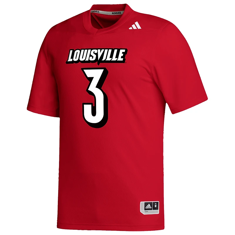 Maillot de football réplique rouge des anciens élèves Cardinals Louisville, adidas Quincy Riley, pour homme
