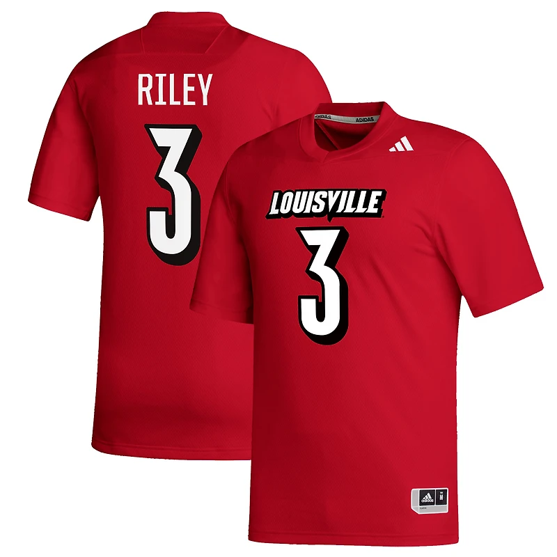 Maillot de football réplique rouge des anciens élèves Cardinals Louisville, adidas Quincy Riley, pour homme