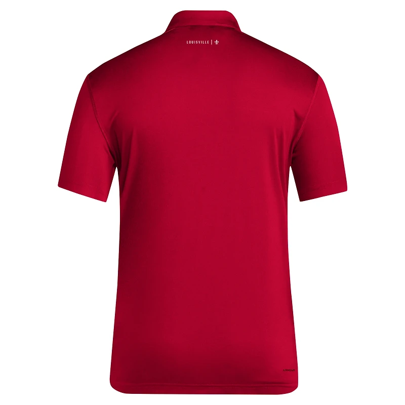 Men's adidas Red Louisville Cardinals 2024 Coaches AEROREADY Polo
