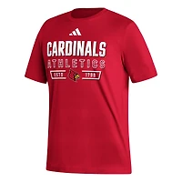 T-shirt adidas Louisville Cardinals Head of Class Fresh pour homme rouge