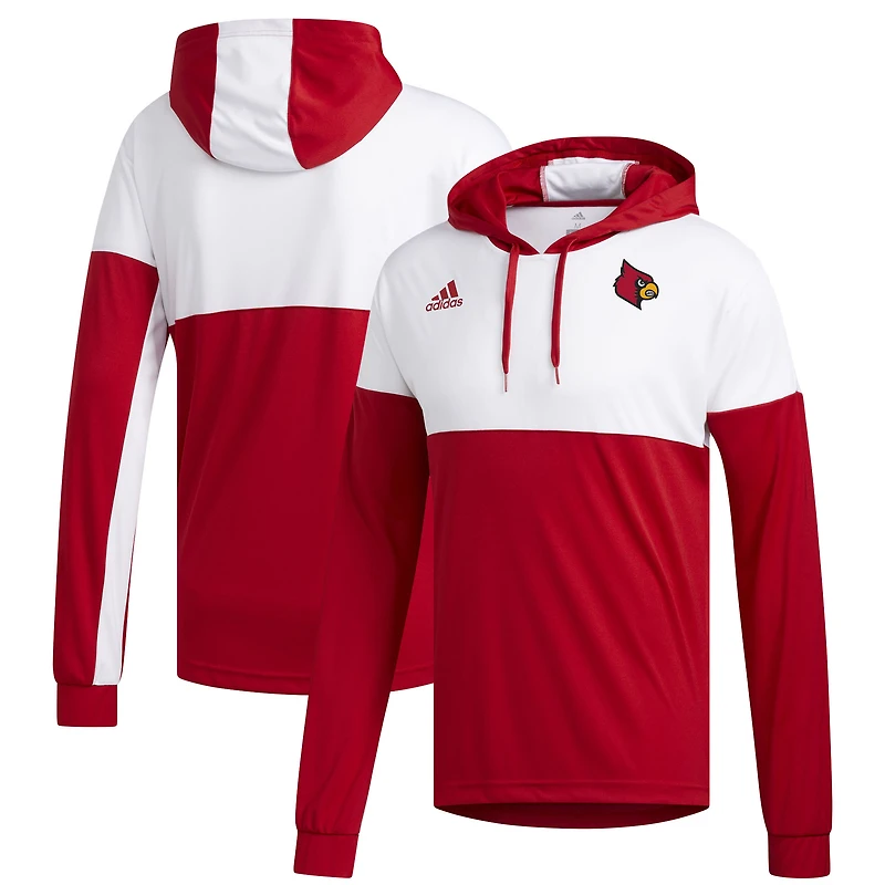 Sweat à capuche adidas rouge pour homme des Louisville Cardinals Legend Shooter